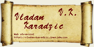 Vladan Karadžić vizit kartica